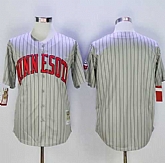 Minnesota Twins Blank Mitchell And Ness Gray Strip Throwback Stitched Baseball Jersey,baseball caps,new era cap wholesale,wholesale hats
